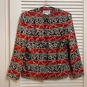 Vintage Made in USA Statement Jacket | Red Black Gold Geometric